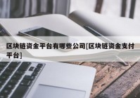 区块链资金平台有哪些公司[区块链资金支付平台]